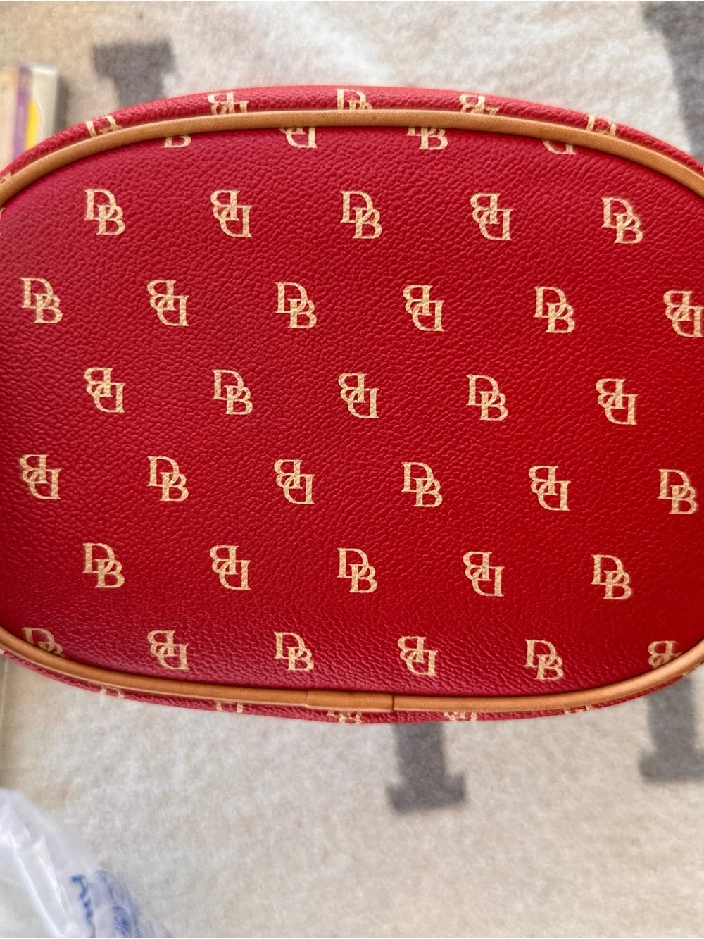 Dooney & Bourke Red Monogram Hobo Shoulder Bag